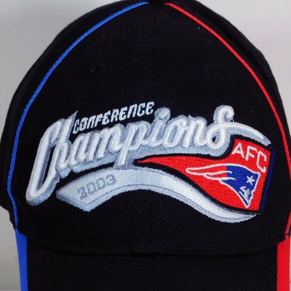 Vintage Y2K Reebok New England Patriots 2003 AFC Champions Hat Adjustable - Picture 2 of 8